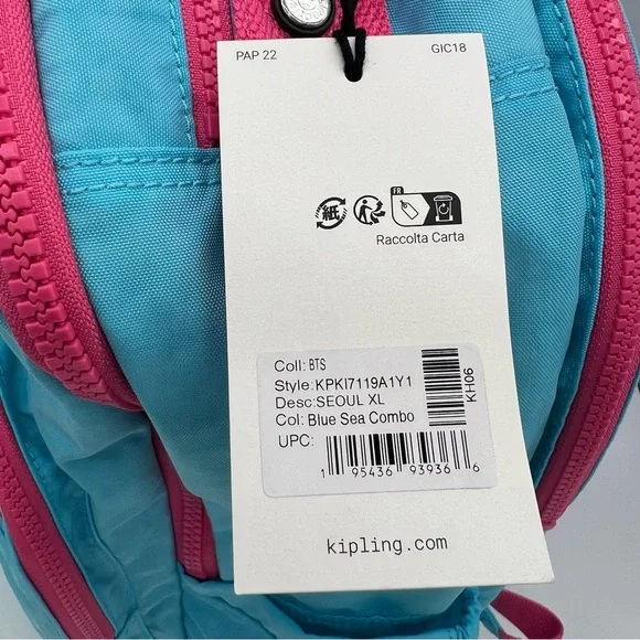 Seoul Extra Large 17" Laptop Backpack Blue Sea Combo - Picture 8 of 16